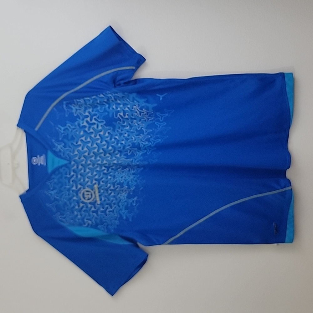 Warrior Blue & Turquoise Short Sleeve Pullover Top XL
